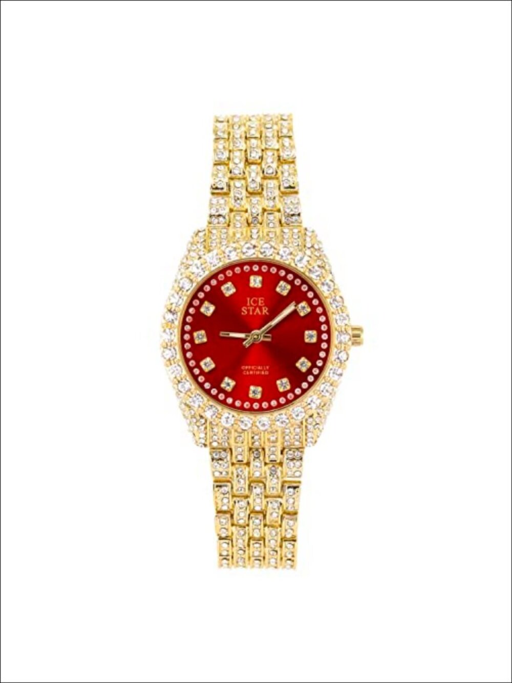 Techno Pave 32mm Iced Out Sleek Diamond Dial Watch for Women